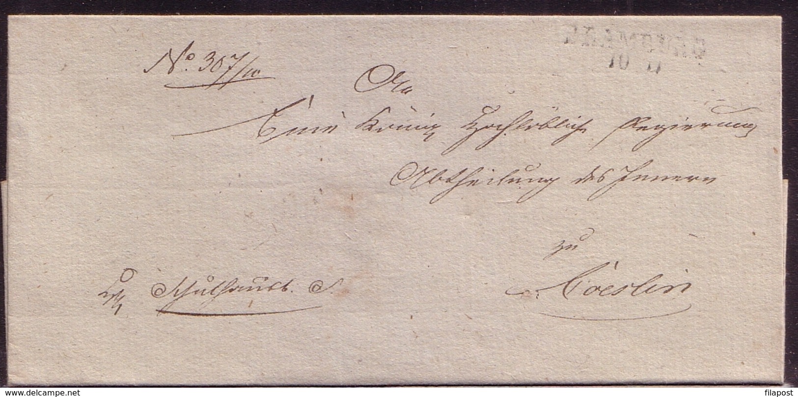 Pommern Germany Poland Approximately 1820, Letter From Dramburg - Drawsko To Coeslin - Koszalin, W223 - ...-1860 Prephilately