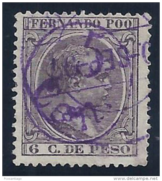 ESPAÑA/FERNANDO POO 1896/900 - Edifil #40C - VFU - Fernando Po