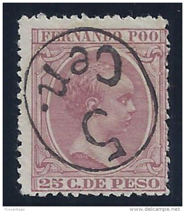 ESPAÑA/FERNANDO POO 1896/900 - Edifil #40Jhi - MLH * - Sobrecarga Invertida - Fernando Po