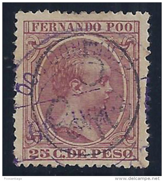 ESPAÑA/FERNANDO POO 1896/900 - Edifil #40J - VFU - Fernando Po