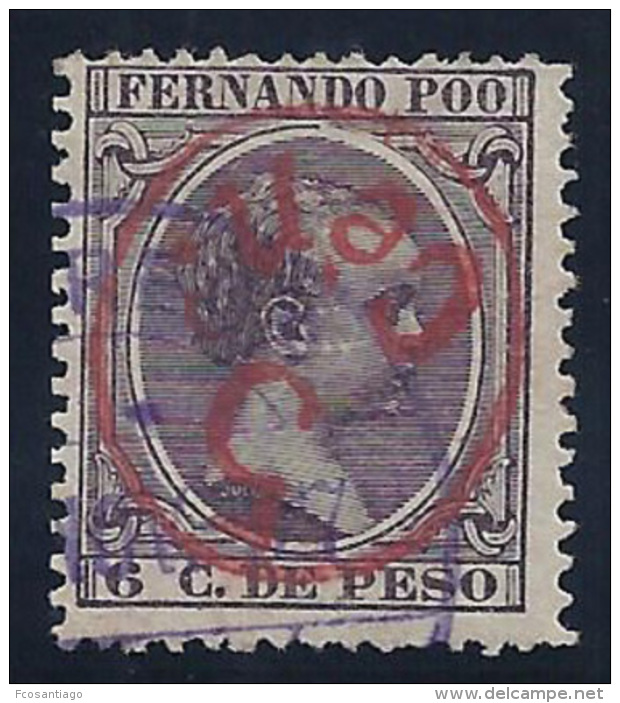 ESPAÑA/FERNANDO POO 1896/900 - Edifil#40Chi - VFU - Sobrecarga Invertida - Fernando Po