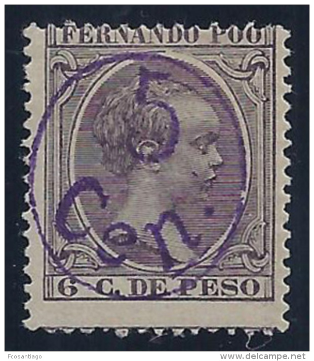 ESPAÑA/FERNANDO POO 1896/900 - Edifil#40Chcc - MLH * - Cambio De Color En La Sobrecarga - Fernando Po