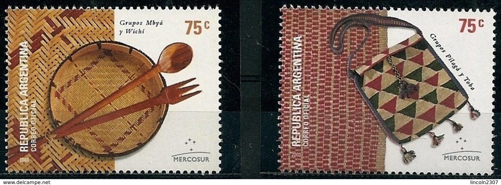 LSJP ARGENTINA INDIAN CRAFT MERCOSUR 2003 MNH - Neufs