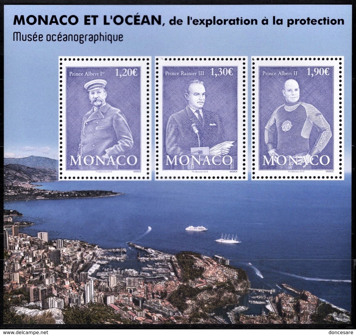 ** MONACO 2018 / BLOC - EXPOSITION "MONACO ET L’OCÉAN, DE L'EXPLORATION A LA PROTECTION" - NEUF  ** - Blocs