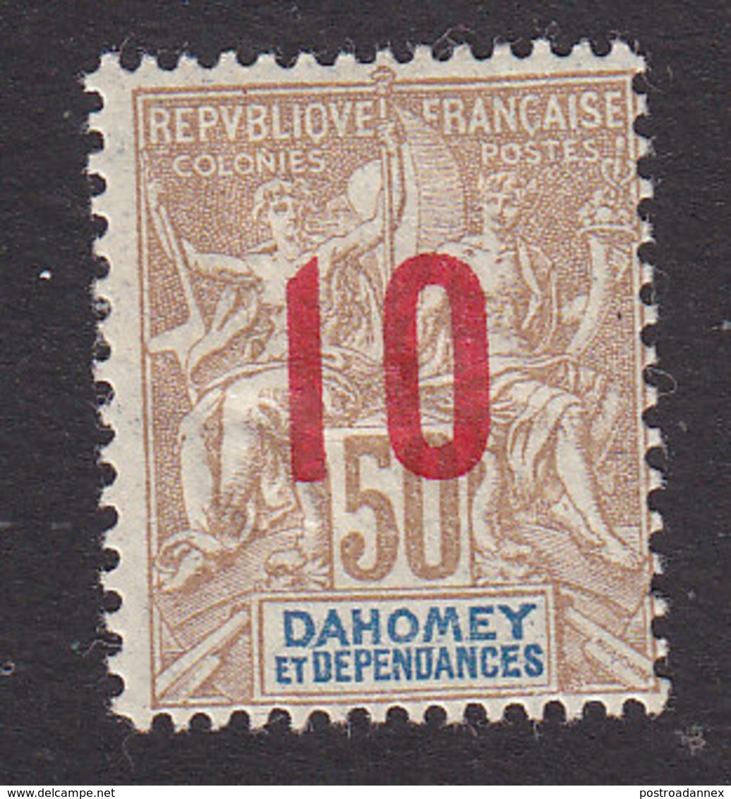 Dahomey, Scott #39, Mint Hinged, Navigation And Commerce Surcharged, Issued 1912 - Unused Stamps