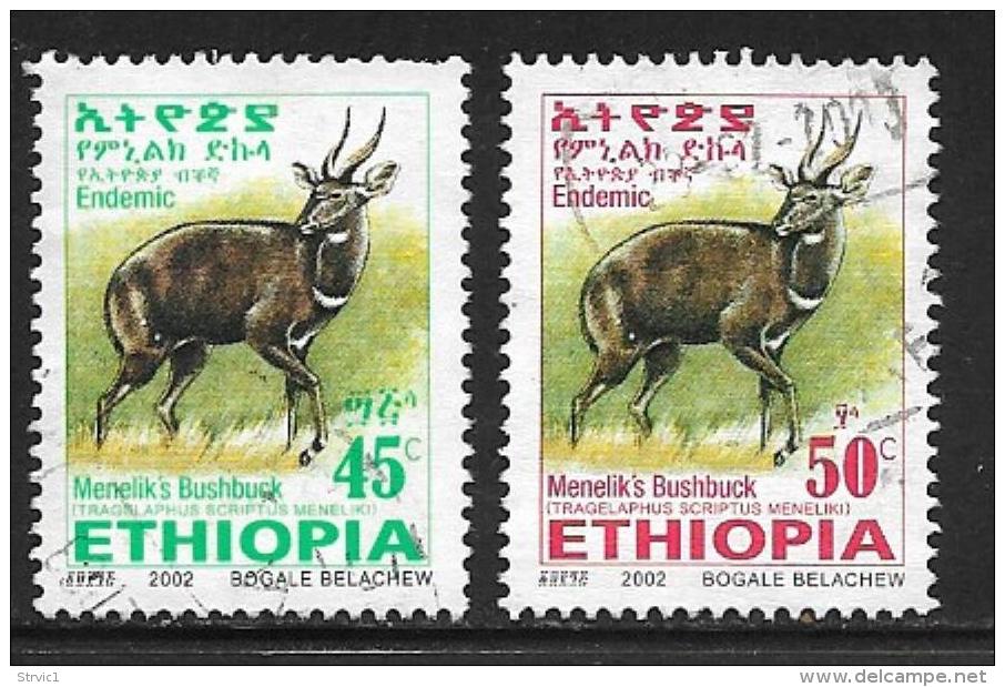 Ethiopia, Scott #1623-4 Used Menelik's Bushbuck, 2002 - Ethiopia