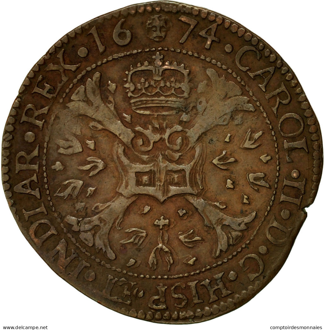 Belgique, Jeton, Flandres, Charles II D'Espagne, Bureau Des Finances, 1674, TTB - Autres & Non Classés