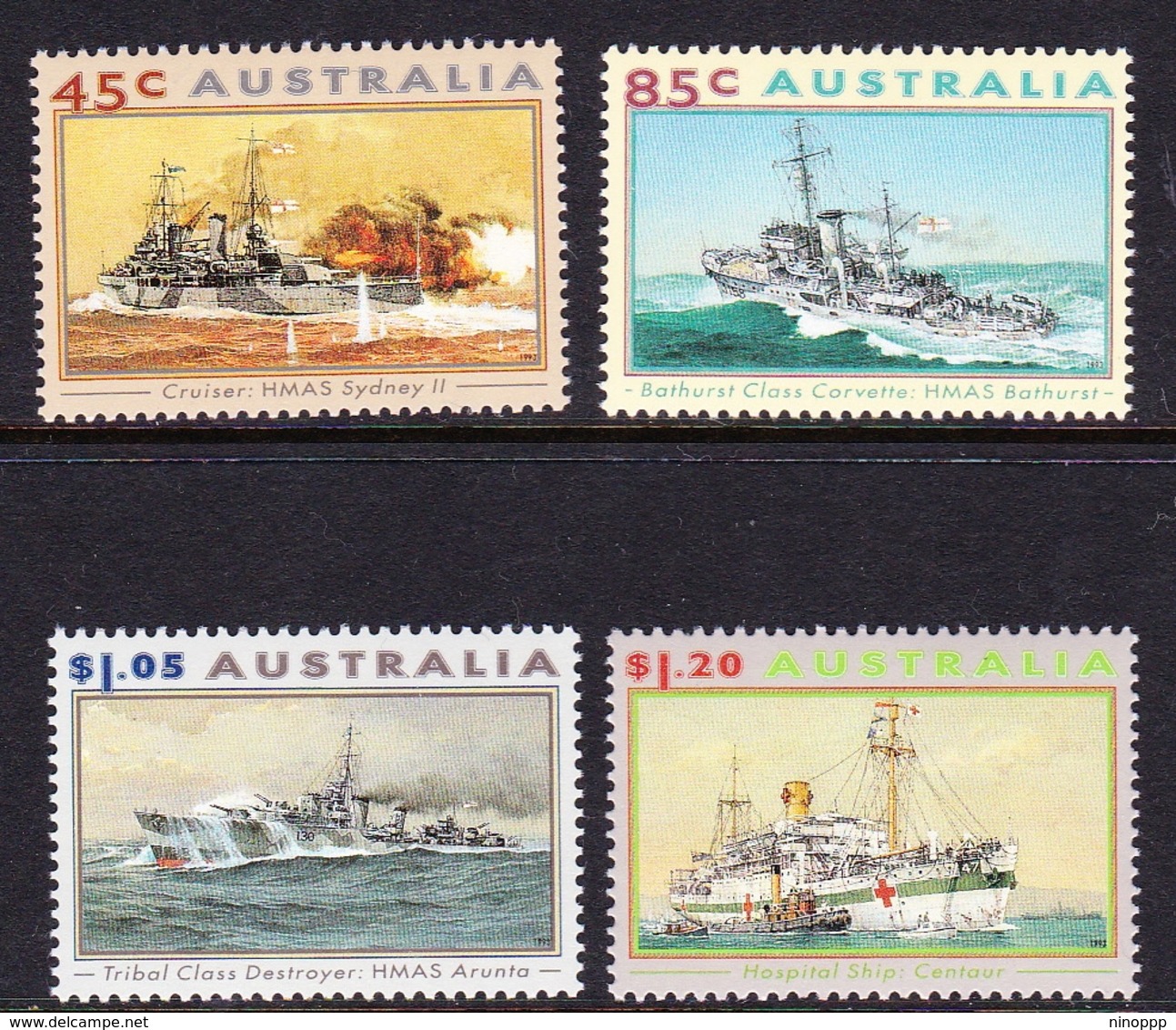 Australia ASC 1383-1386 1993 War Vessels, Mint Never Hinged - Mint Stamps