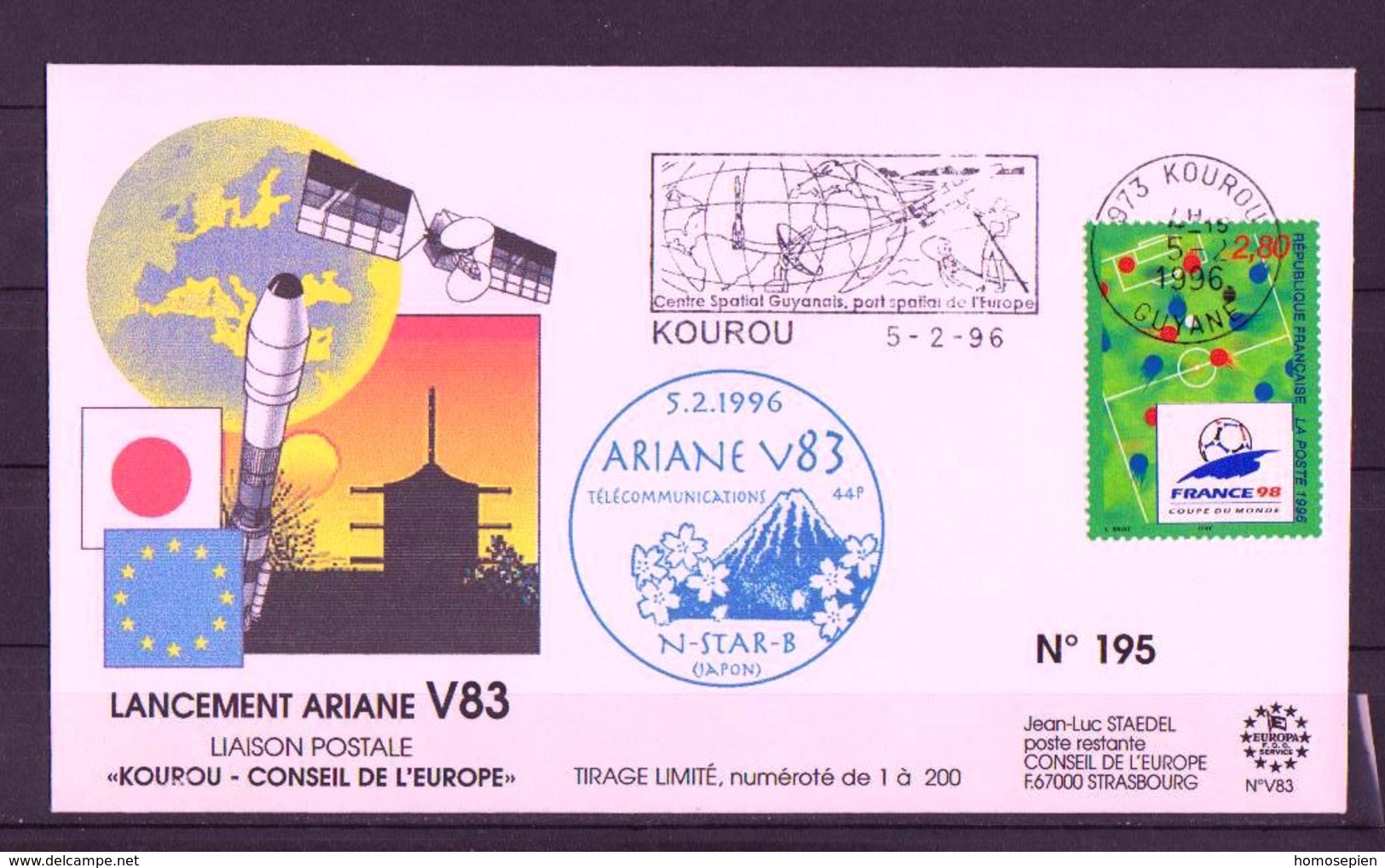 ESPACE - ARIANE Vol Du 1996/02 V83 - Conseil De L'Europe - 1 Document - Europe