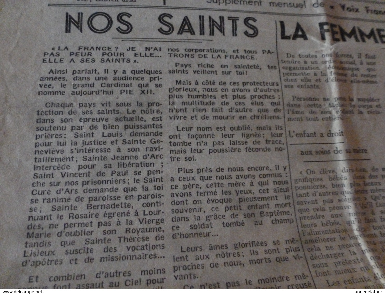 1941 VOIX Françaises Familiales (Supplément Du Journal Collaborationniste Sous Influence Allemande Nazie ) - Autres & Non Classés