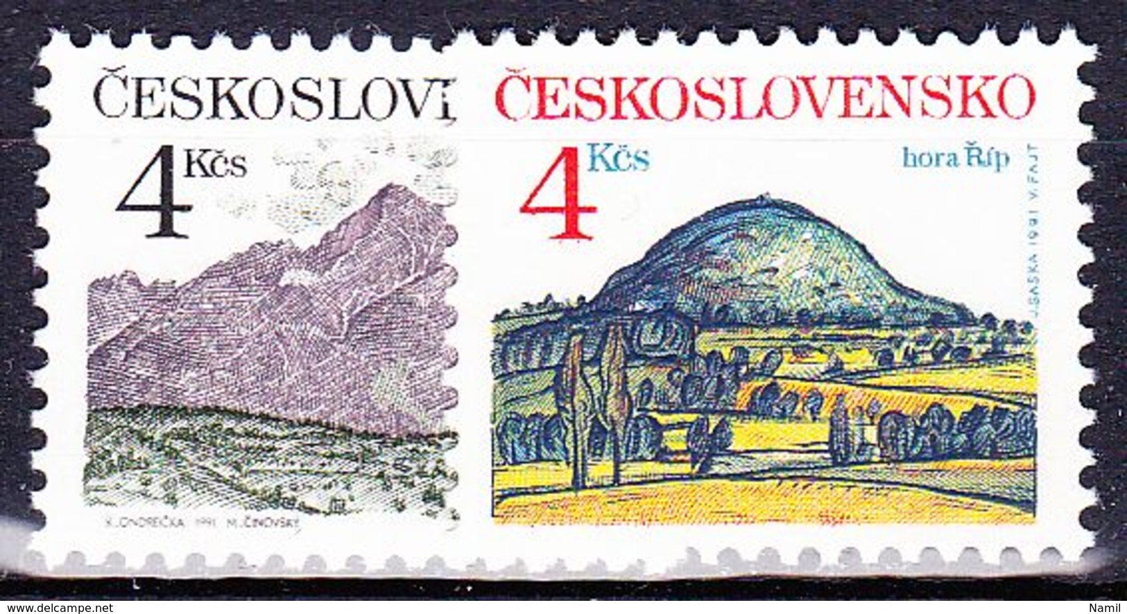 ** Tchécoslovaquie 1991 Mi 3091-2 (Yv 2892-3), (MNH) - Neufs