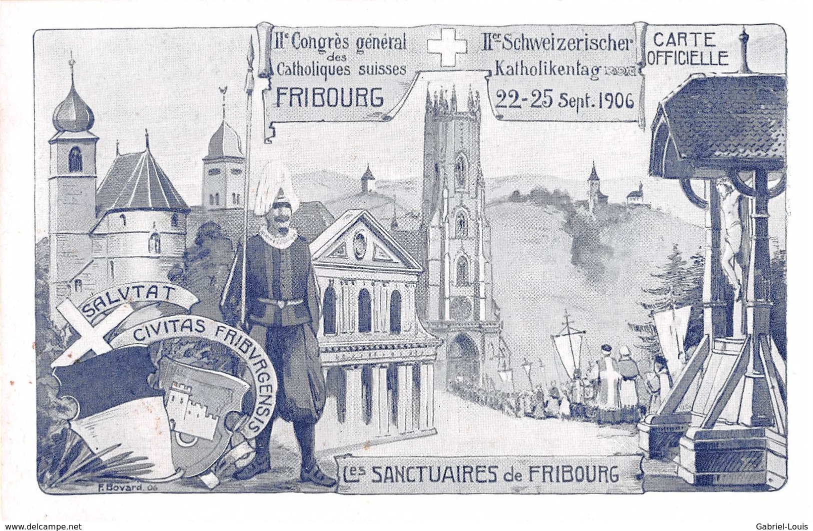 Congrès Général Des Catholiques Suisse Fribourg - 22-25 Septembre 1906 - Les Sanctuaires De Fribourg - Non Circulé - Fribourg