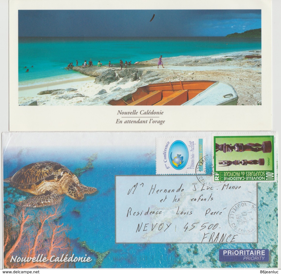 NOUVELLE CALEDONIE 1998 : A VOIR !!! " Belle Enveloppe Affranchie & Sa Carte D'accompagnement" - - Used Stamps