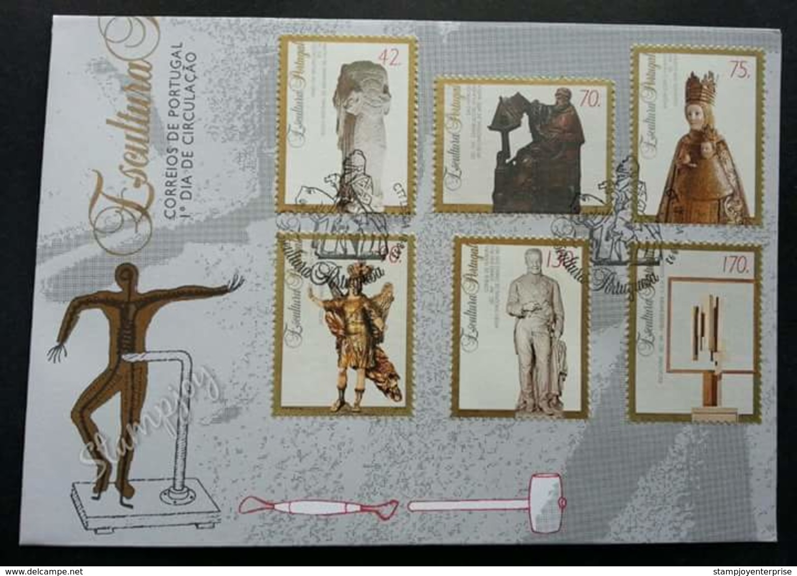 Portugal Sculpture 1993 (stamp FDC) - Cartas & Documentos
