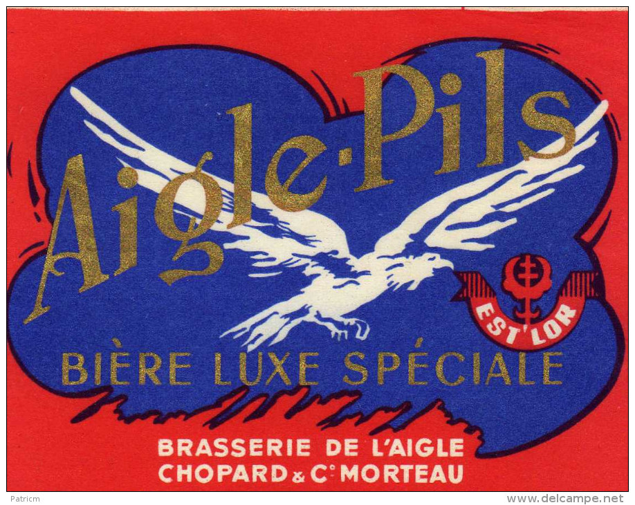 Etiquette (label) Ancienne De Biere Française  ( Beer, Cerveza, Birra, Bier);Brasserie De L'aigle CHOPARD & MORTEAU - Bière