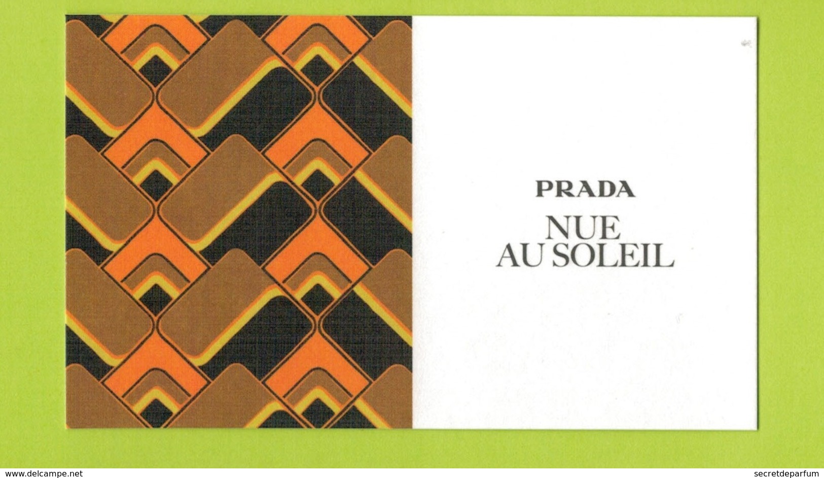 Cartes Parfumées Carte   NUE AU SOLEIL  RECTO VERSO De PRADA - Modernes (à Partir De 1961)