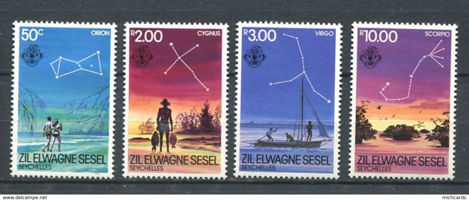 234 ZIL ELWAGNE SESEL Seychelles 1984 - Yvert 105/06 - Constellation Etoile - Neuf **(MNH) Sans Charniere - Seychelles (1976-...)