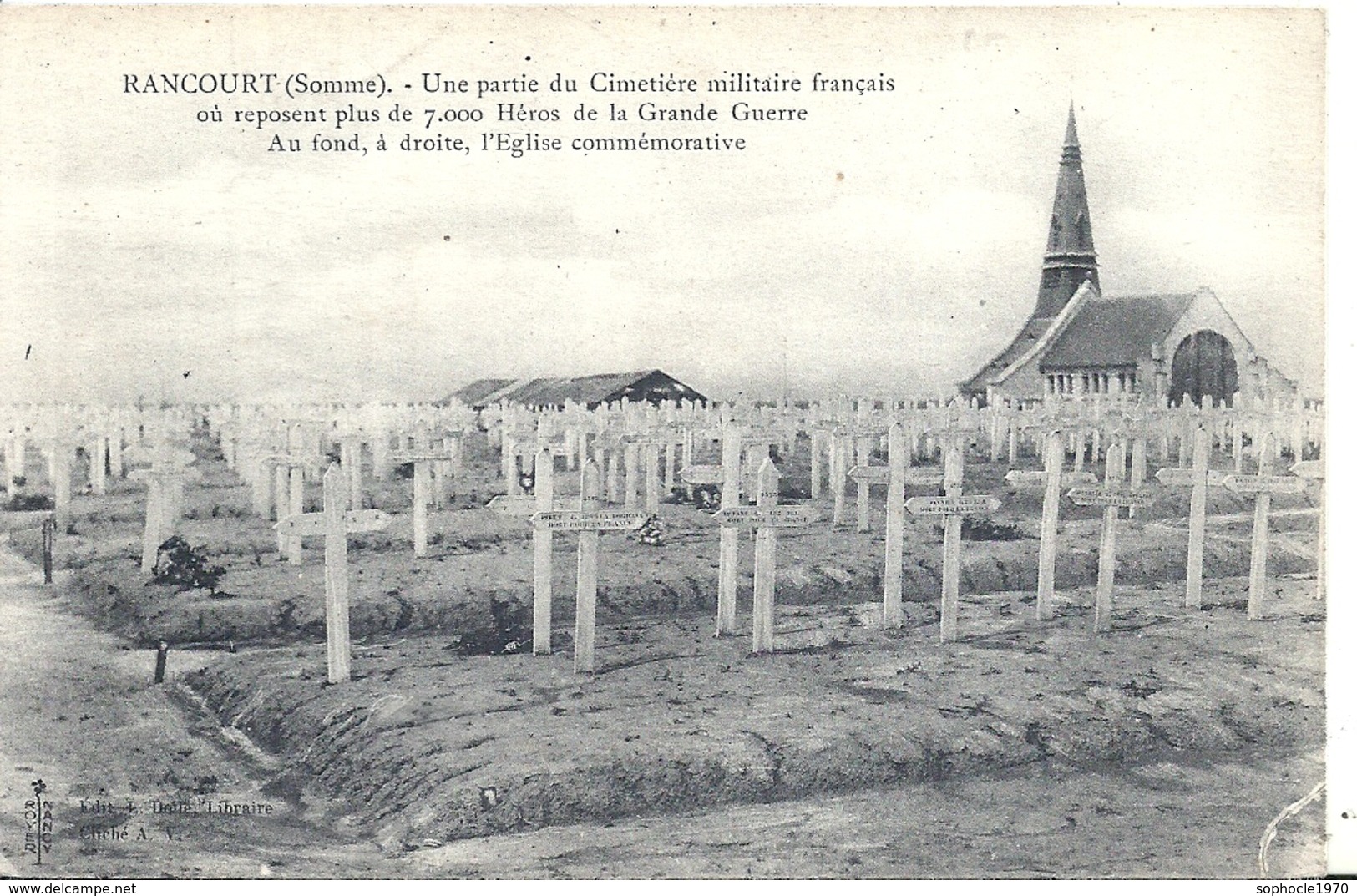 SOMME - 80 - RANCOURT Près De Péronne -  Guerre 14 - Une Partie Du Cimetière Militaire 7000 Soldats - Peronne