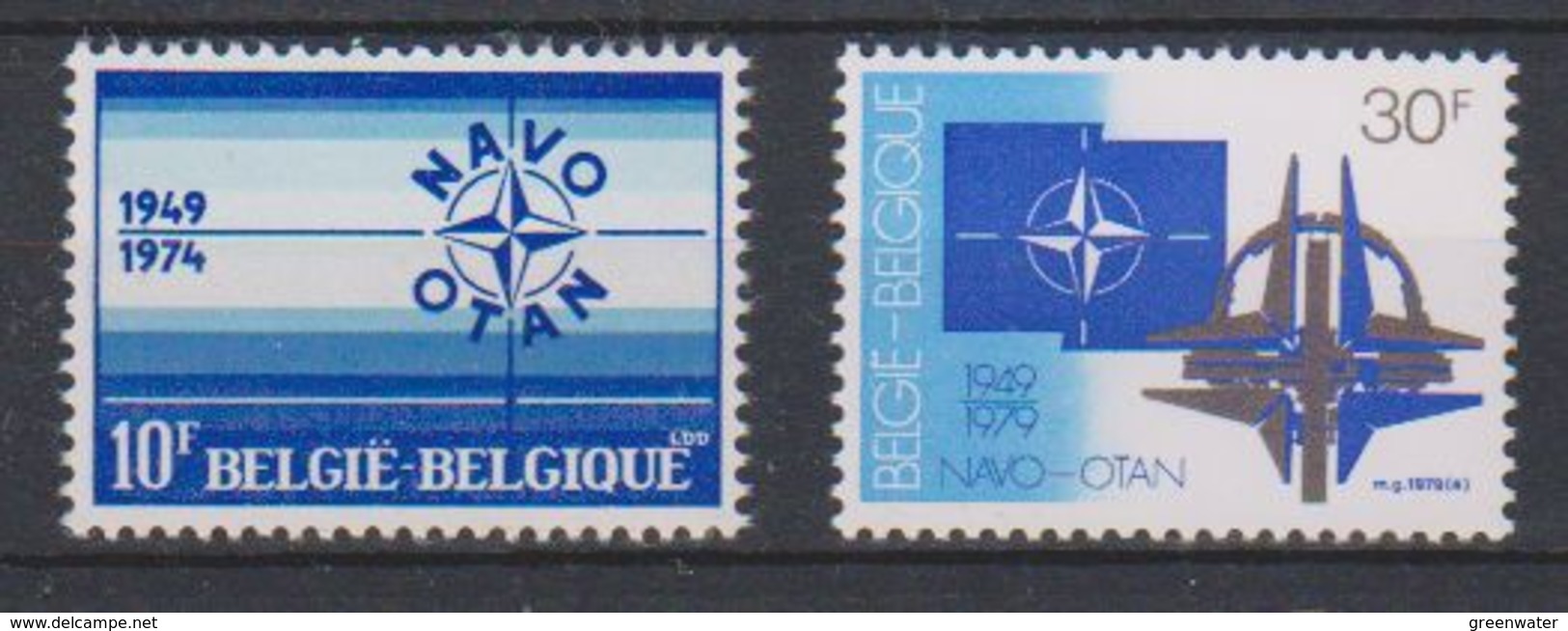 Belgium 1974 + 1979 Nato/Otan 2x1v ** Mnh (39587) @ Face Value - Europese Gedachte