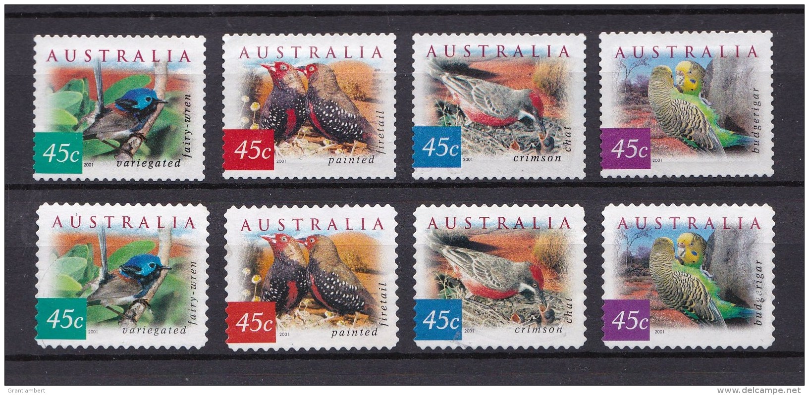 Australia 2001 Desert Birds Both Sets Of 4 Used - Used Stamps