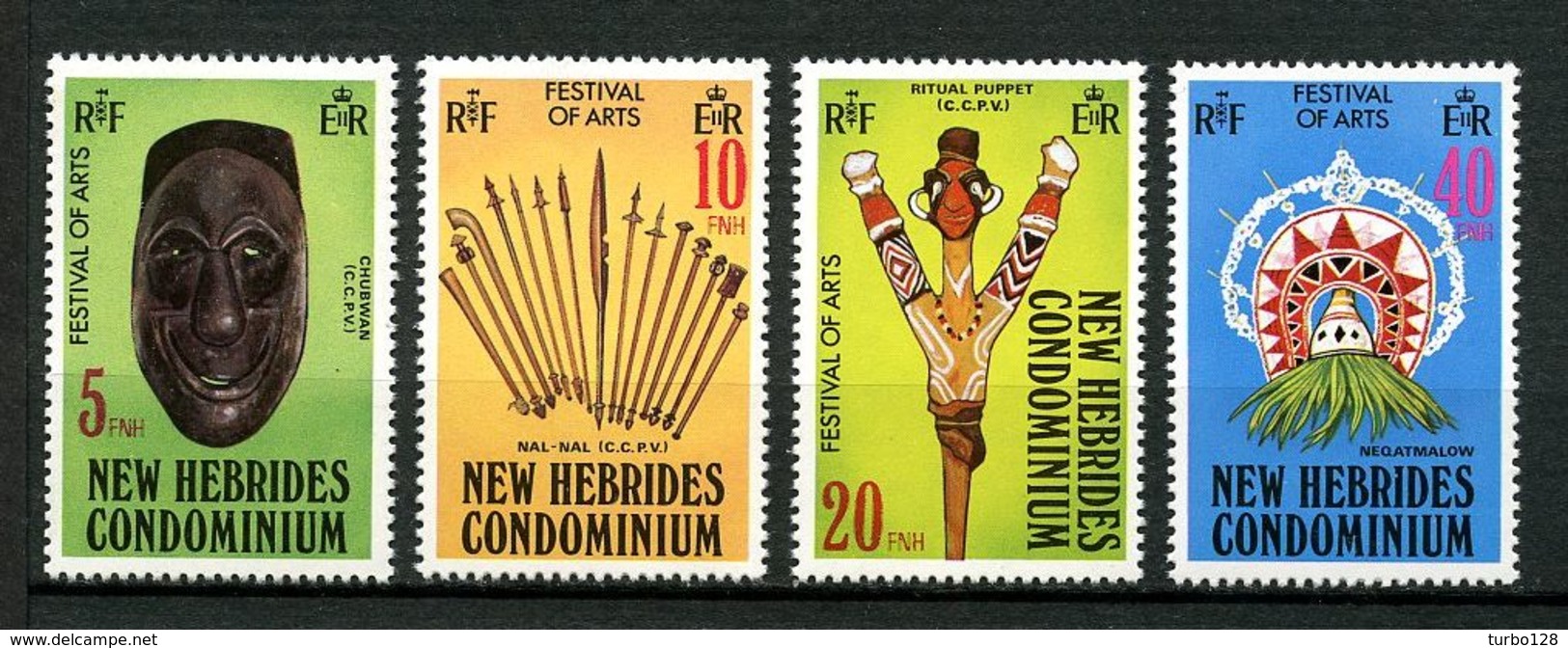 HEBRIDES 1979 N° 563/566 ** Neufs MNH  Superbes C 4,40 € Festival Arts Masques Pentecôte Javelots Marionnette Coiff - Neufs