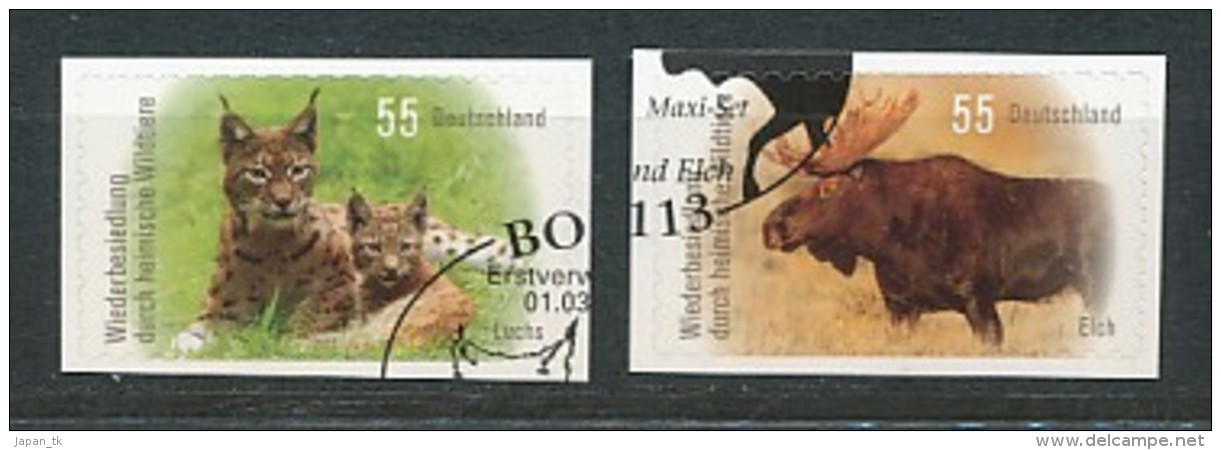 GERMANY Mi.Nr. 2921-2922 Wiederbesiedlung Durch Heimische Wildtiere - ESST Bonn - Used - Gebruikt