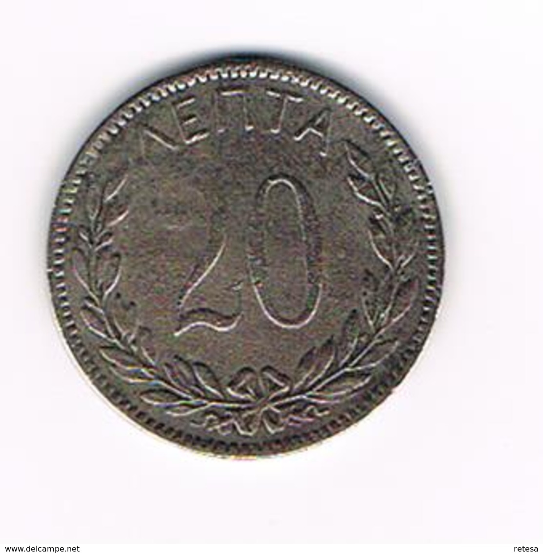 -&  GRIEKENLAND  20 LEPTA  1895 A - Grèce