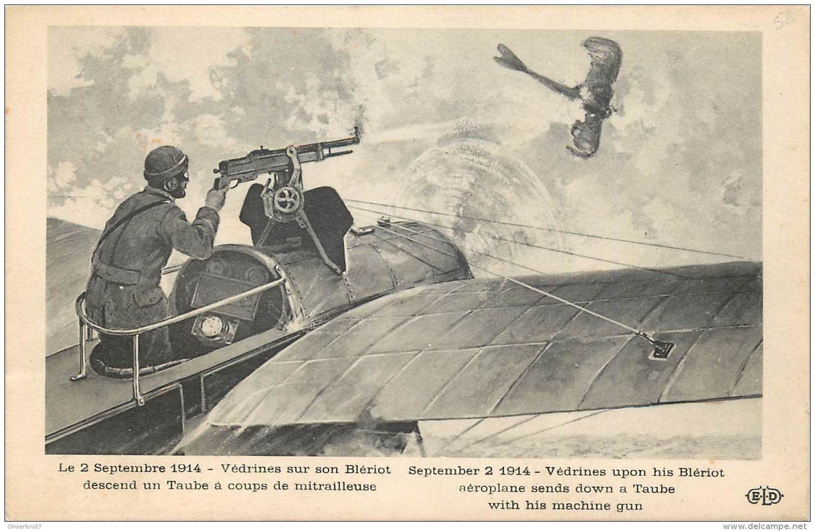 Le 02/09/1914 : Vedrines Sur Son Blériot Descend Un Taupe - Guerre 1914-18