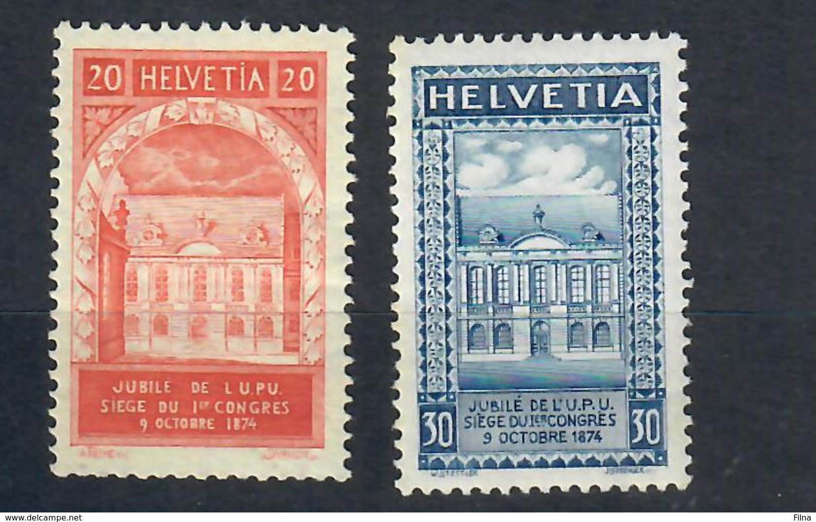 SVIZZERA -1924 - CINQUANTENARIO DELL'UPU. CON DIFETTI. MH* - Nuovi