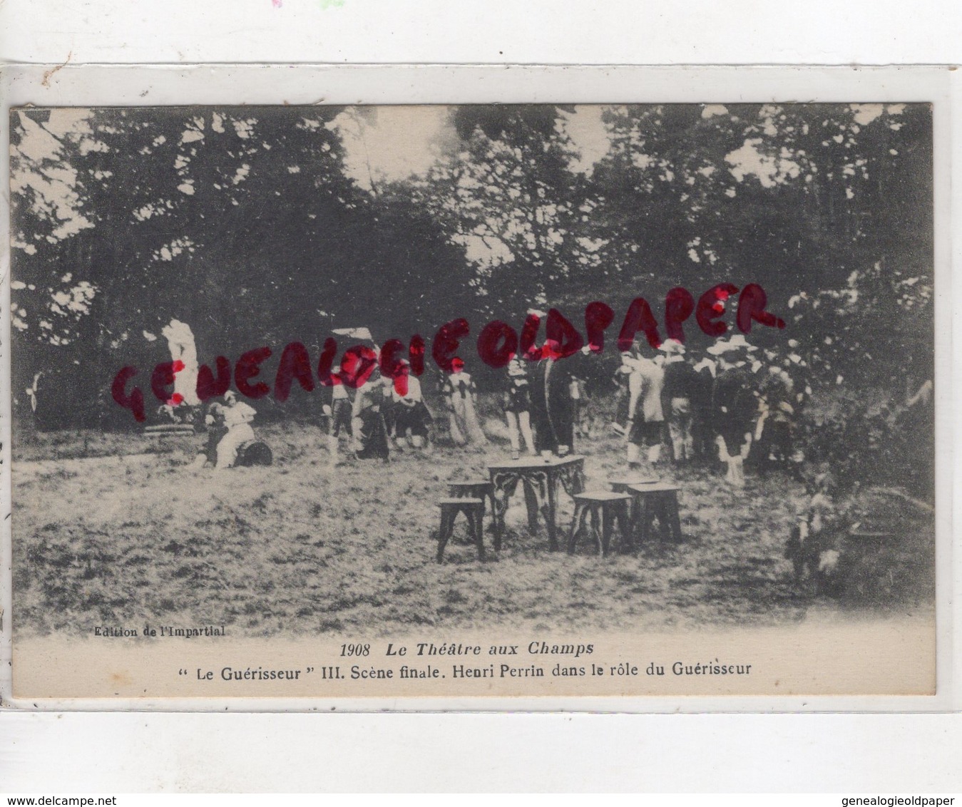 93 - AULNAY SOUS BOIS -  LE THEATRE AUX CHAMPS- LE GUERISSEUR -SCENE FINALE -HENRI PERRIN DANS LE ROLE DE GUERISSEUR - Aulnay Sous Bois