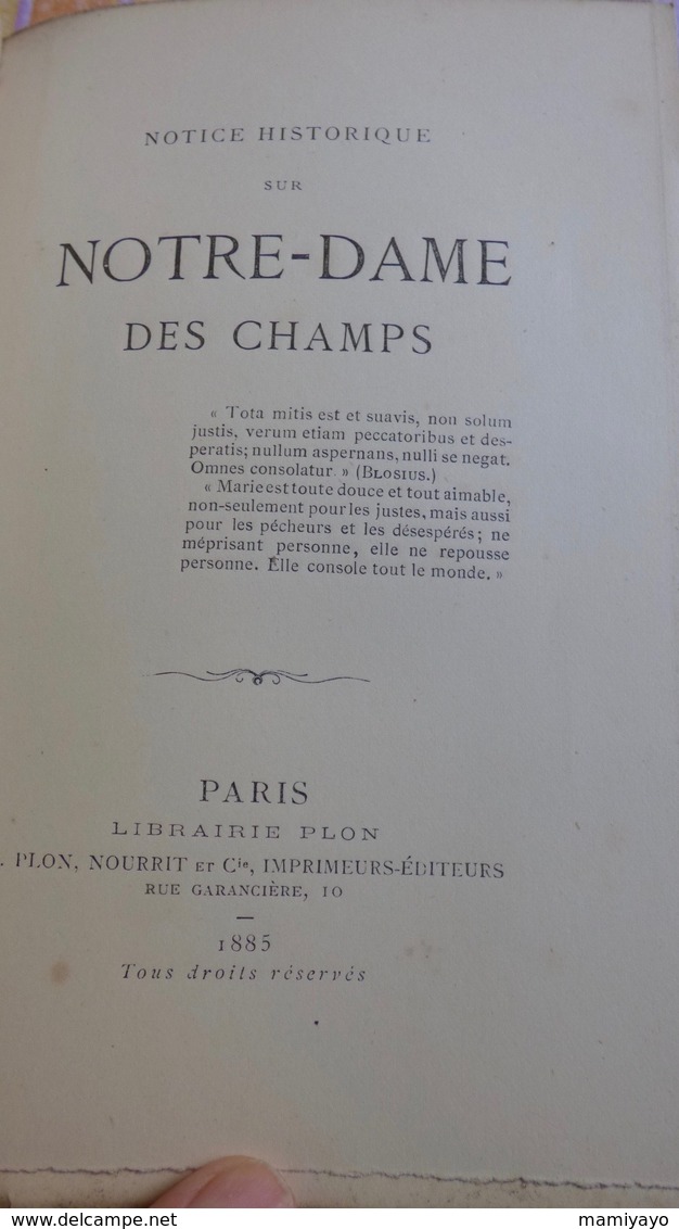 NOTICE HISTORIQUE Sur NOTRE-DAME DES CHAMPS -Église De PARIS -1885- Plan Lutèce & Gravures. - 1801-1900