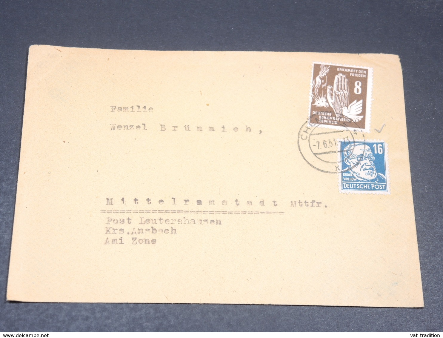 ALLEMAGNE - Enveloppe De Chemnitz  En 1951 - L 19776 - Cartas & Documentos
