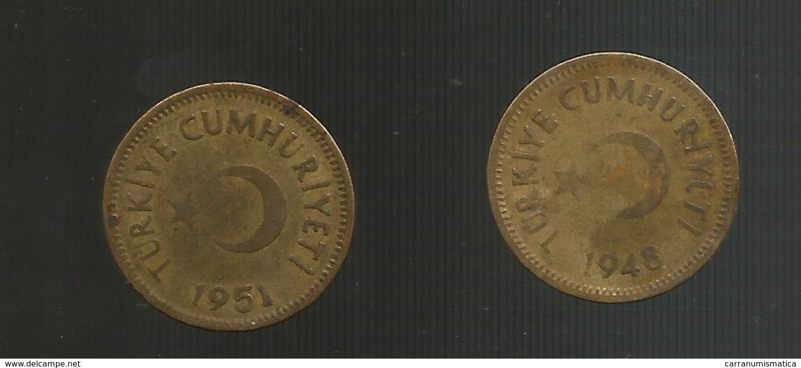 TURCHIA / TURKEY - 25 KURUSH ( 1948 & 1951 ) Lot Of 2 Different Coins - Turchia