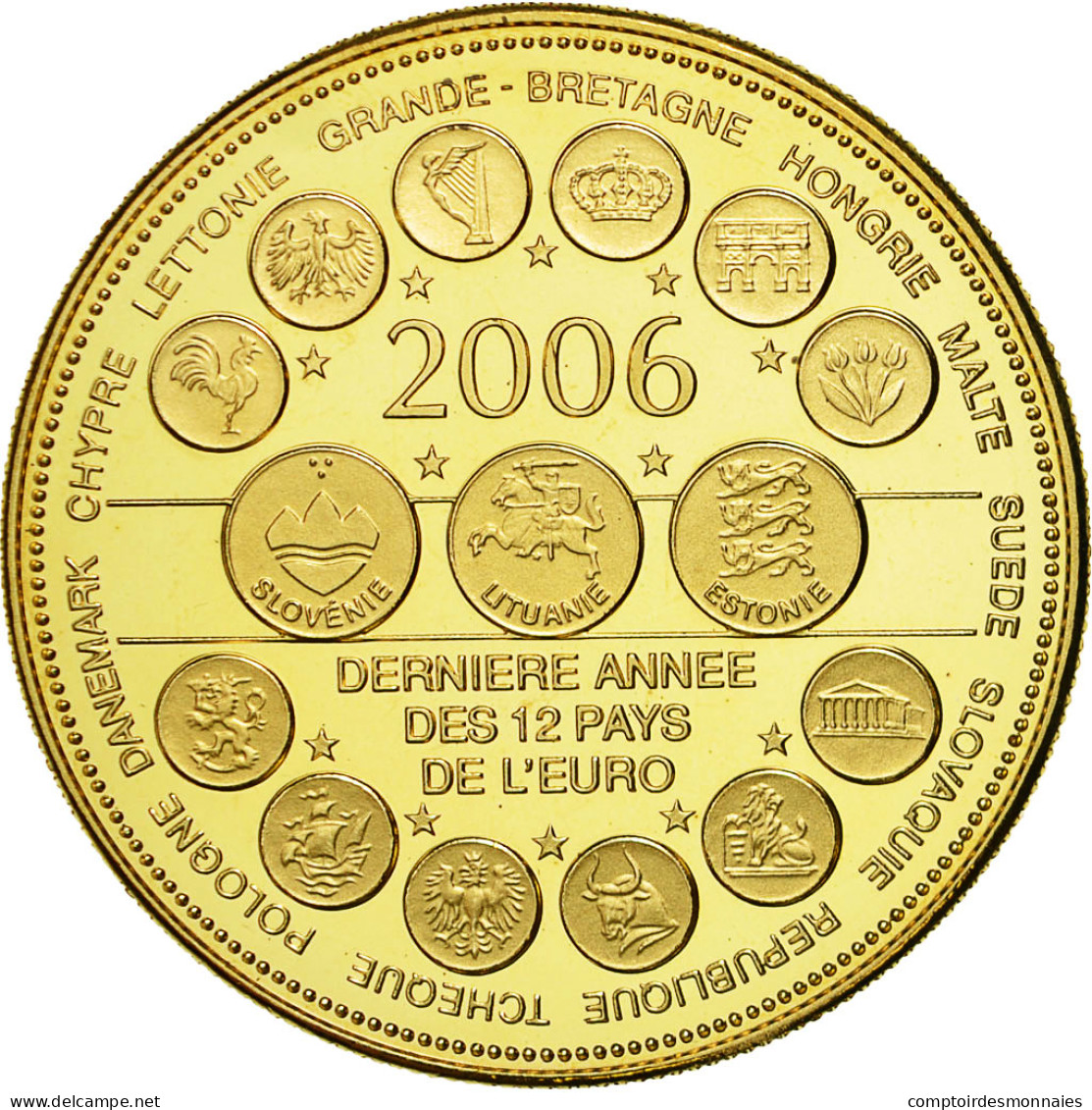 France, Médaille, L'Europe Des XXV, Essai, 2006, FDC, Gilt Bronze - Autres & Non Classés