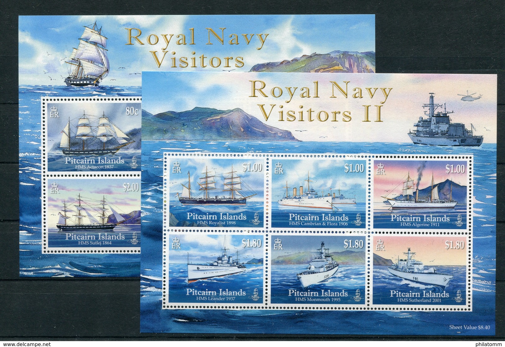 Pitcairn - Block Nr. 54 Und 56 - "Schiffe Der Royal Navy" ** / MNH (aus Dem Jahr 2009 Und 2010) - Pitcairninsel