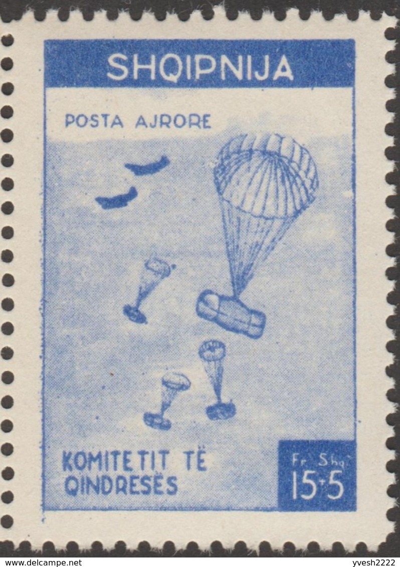 Albanie 1946. Exil, Avions Et Parachutes, Largage De Marchandises. Neufs, Sans Charnières - Fallschirmspringen