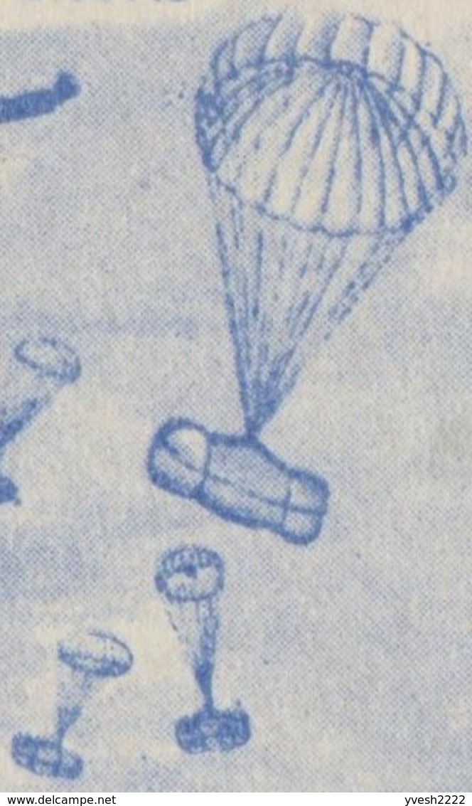 Albanie 1946. Exil, Avions Et Parachutes, Largage De Marchandises. Neufs, Sans Charnières. Blocs De 4 - Parachutespringen