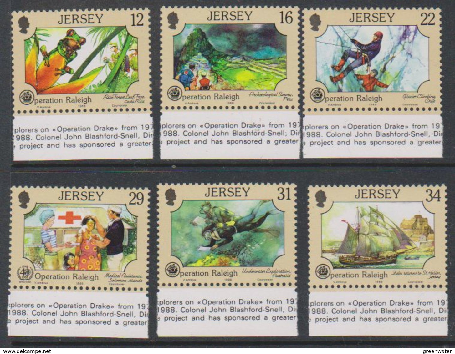 Jersey 1988 Operation Raleigh / Round The World 6v (+margin) ** Mnh (39600B) - Jersey