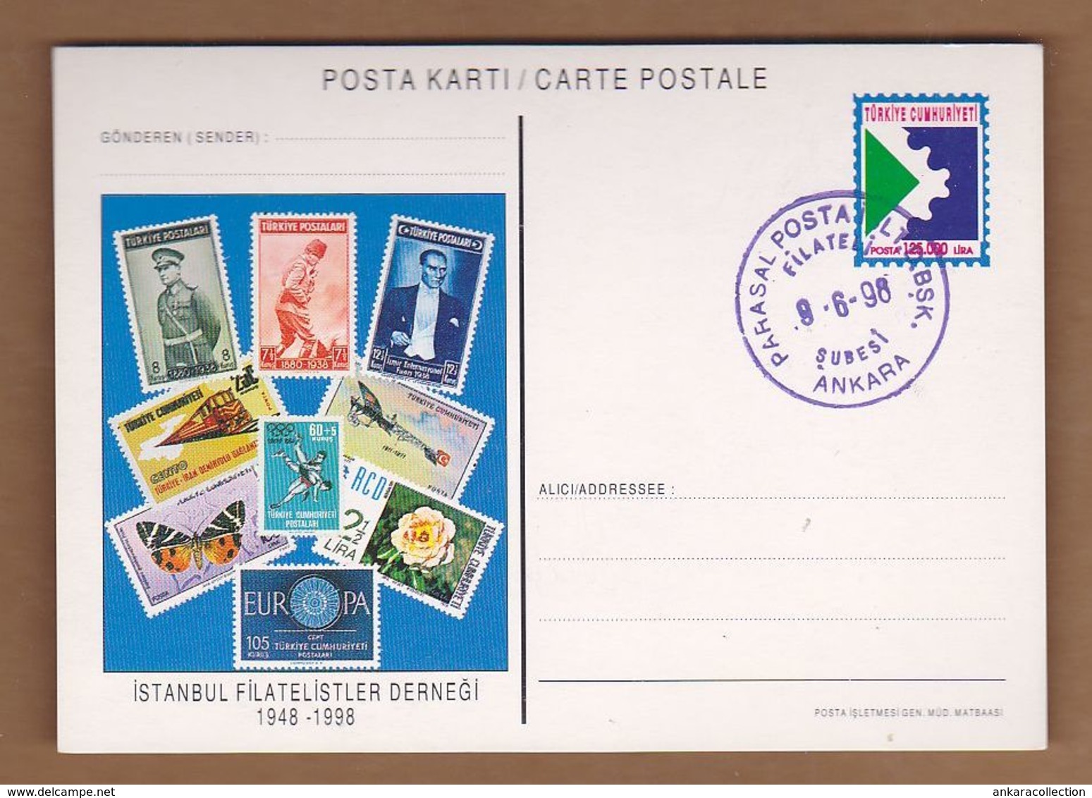 AC - TURKEY POSTAL STATIONARY - MONETARY MAIL ADMINISTRATION DEPARTMENT ANKARA, 09 JUNE 1998 - Postal Stationery