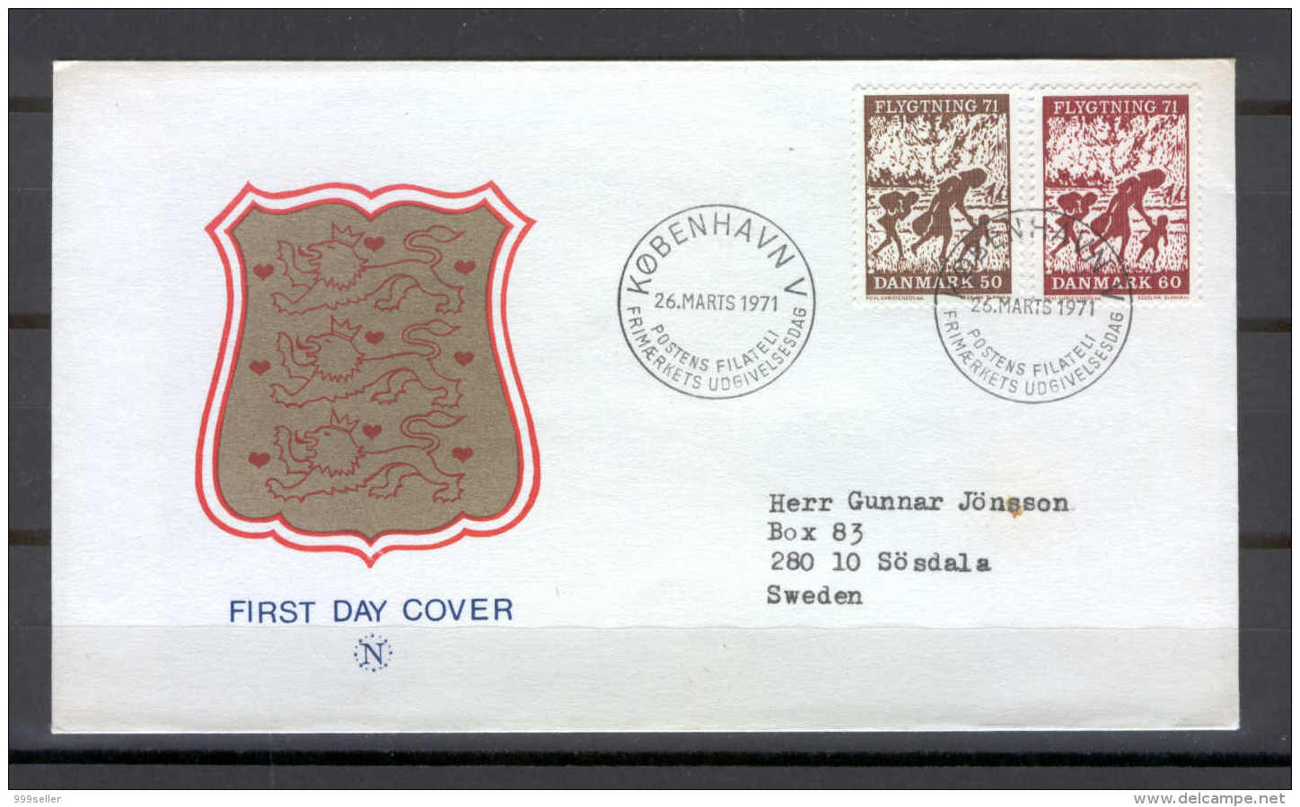 Denmark K06 FDC Addressed 1971 2v REfugee Mother Children - FDC