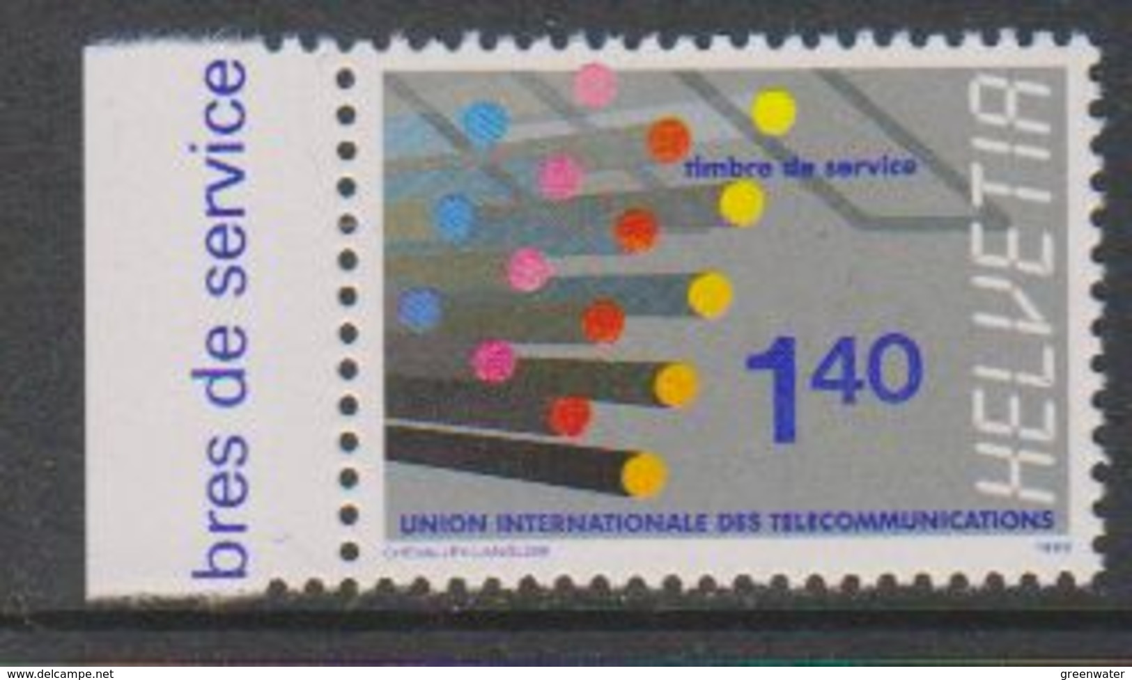 Switzerland 1988 Bureau Int. Des Telecommunications 1v ** Mnh (39600N) - Dienstmarken