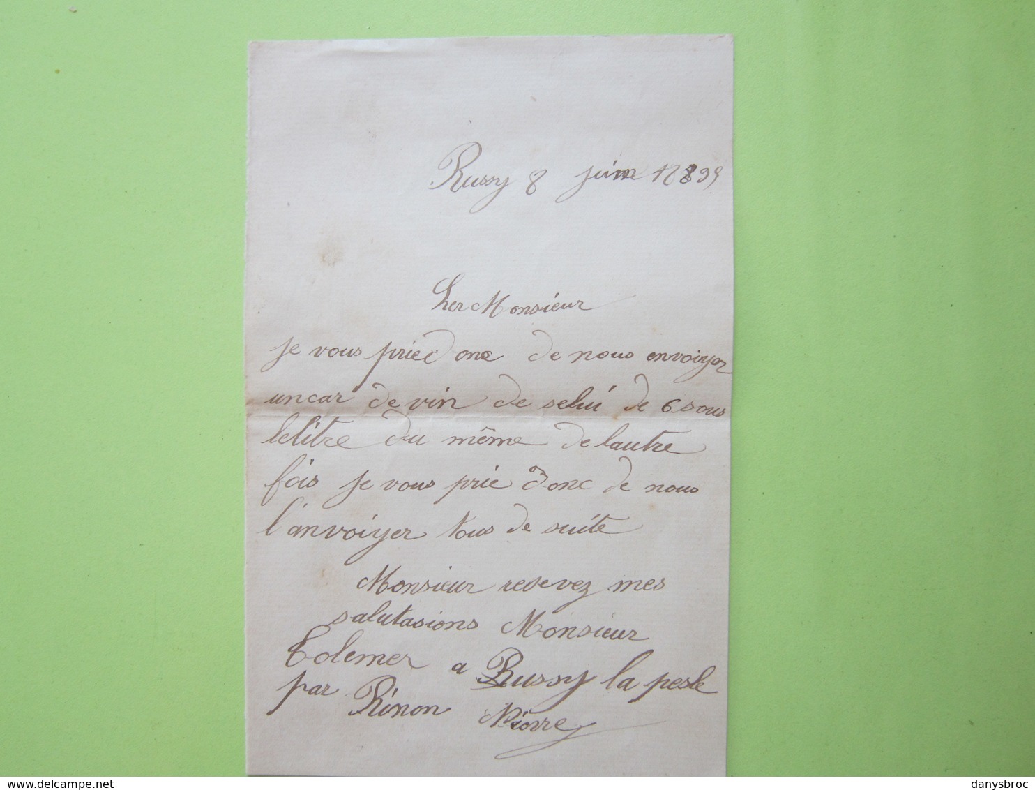 ENVELOPPE + LETTRE écrite à BUSSY-LA-PESLE (58) 8/06/1895 Obitétrée BRINON-LES-ALLEMANDS & PREMERY Timbre Sage 15c Bleu