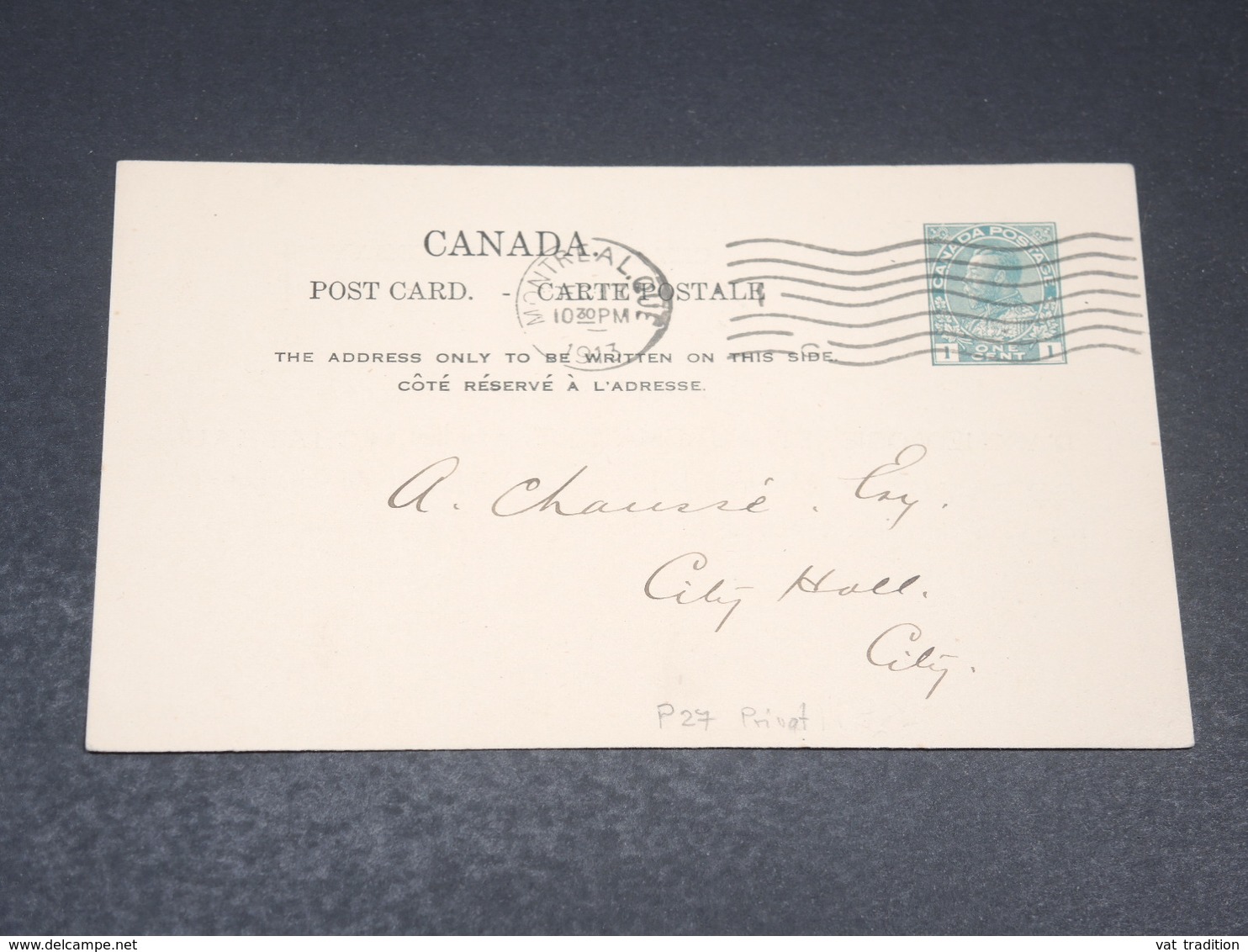 CANADA - Entier Postal Commerciale De Montréal En 1913 - L 19814 - 1903-1954 Reyes