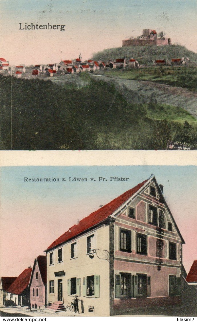 CPA - LICHTENBERG (67) - Aspect Du Restaurant Au Lion En 1913 - Carte Multi-vues - Autres & Non Classés
