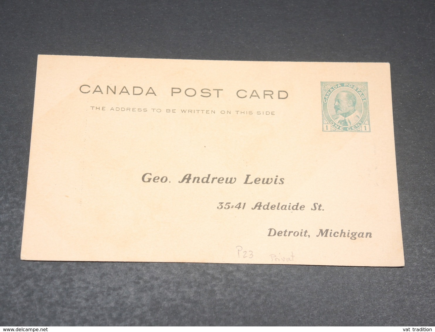 CANADA - Entier Postal Repiqué Non Circulé - L 19817 - 1903-1954 Kings