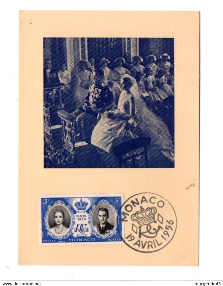 MONACO CARTE MAXIMUM 1956 MARIAGE PRINCIER - Cartas & Documentos