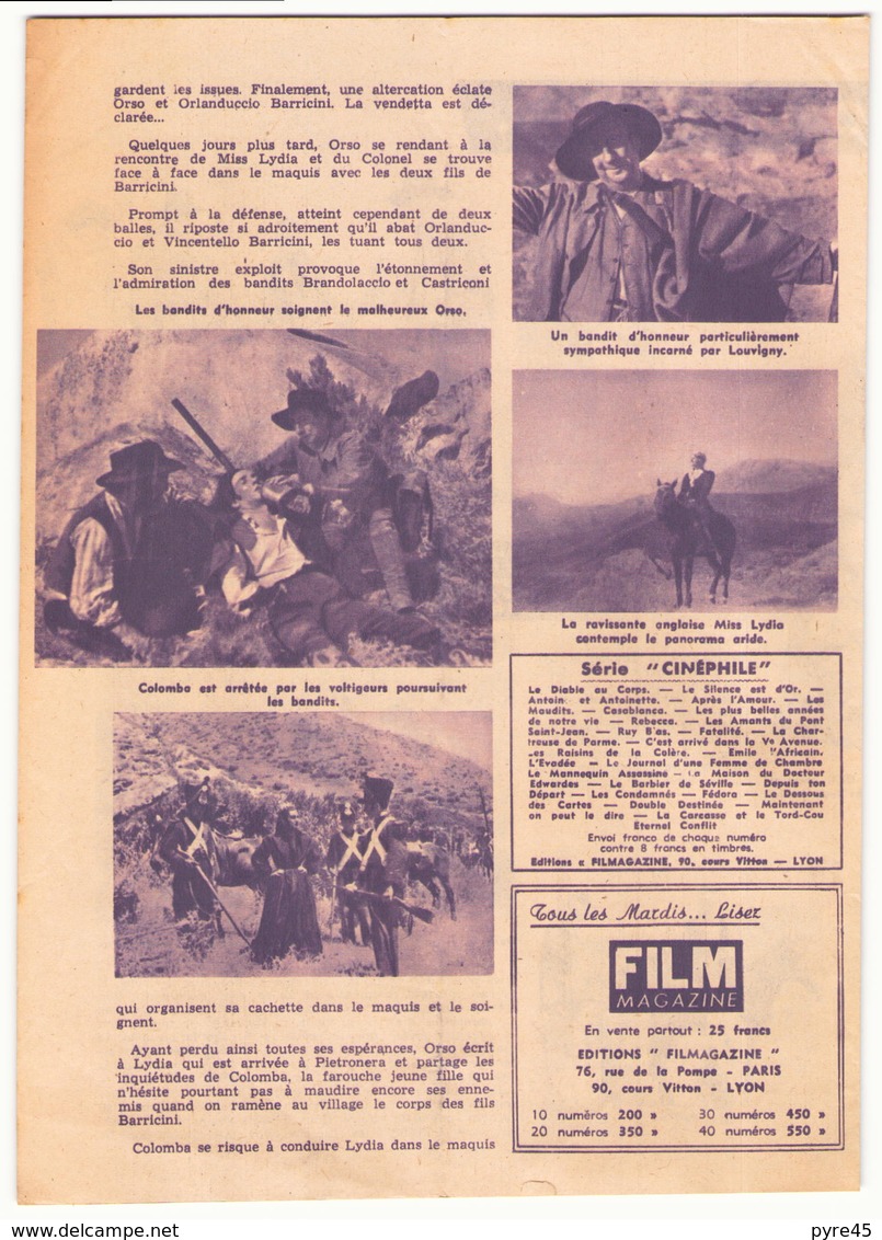 Cahier du cinéphile n° 99 juin 1948 " Colomba "