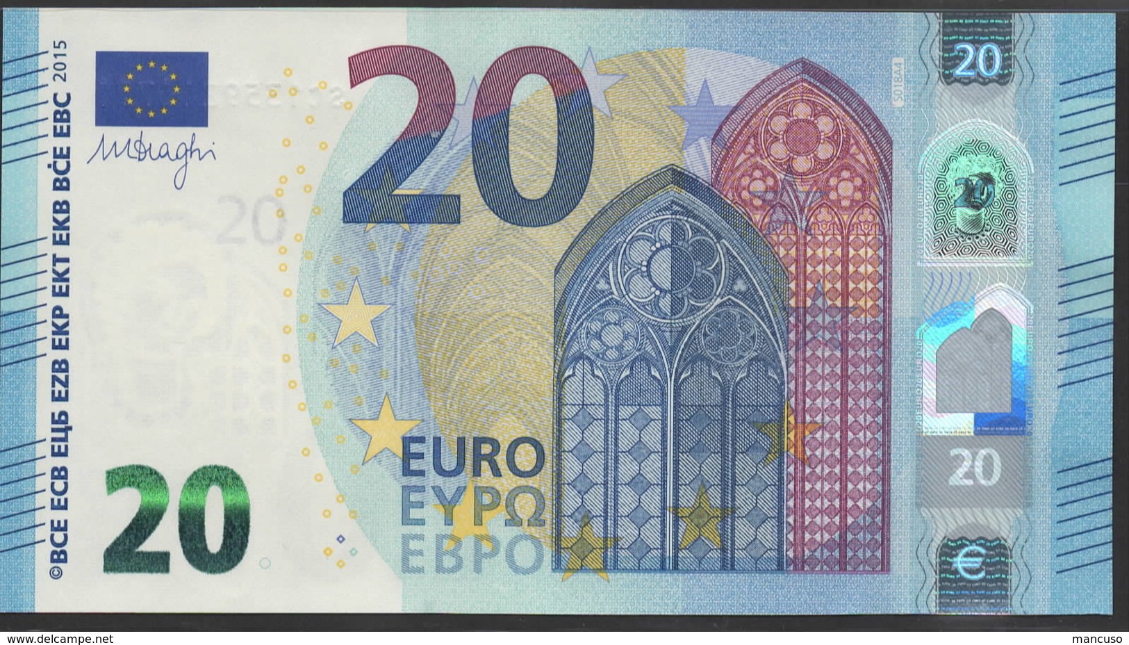 EURO 20  ITALIA SC S018  "35"  DRAGHI  UNC - 20 Euro