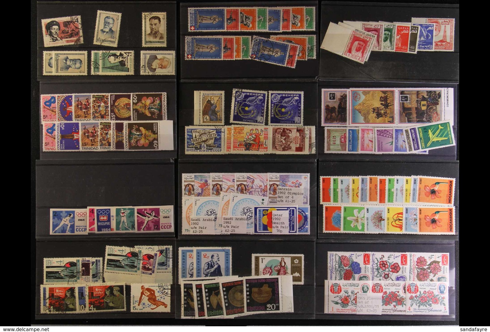 A LONG - RETIRED DEALERS STOCK. Nicely Displayed Stamps On Around 1500 Black Stock Cards (we Are Informed That The Late  - Sonstige & Ohne Zuordnung
