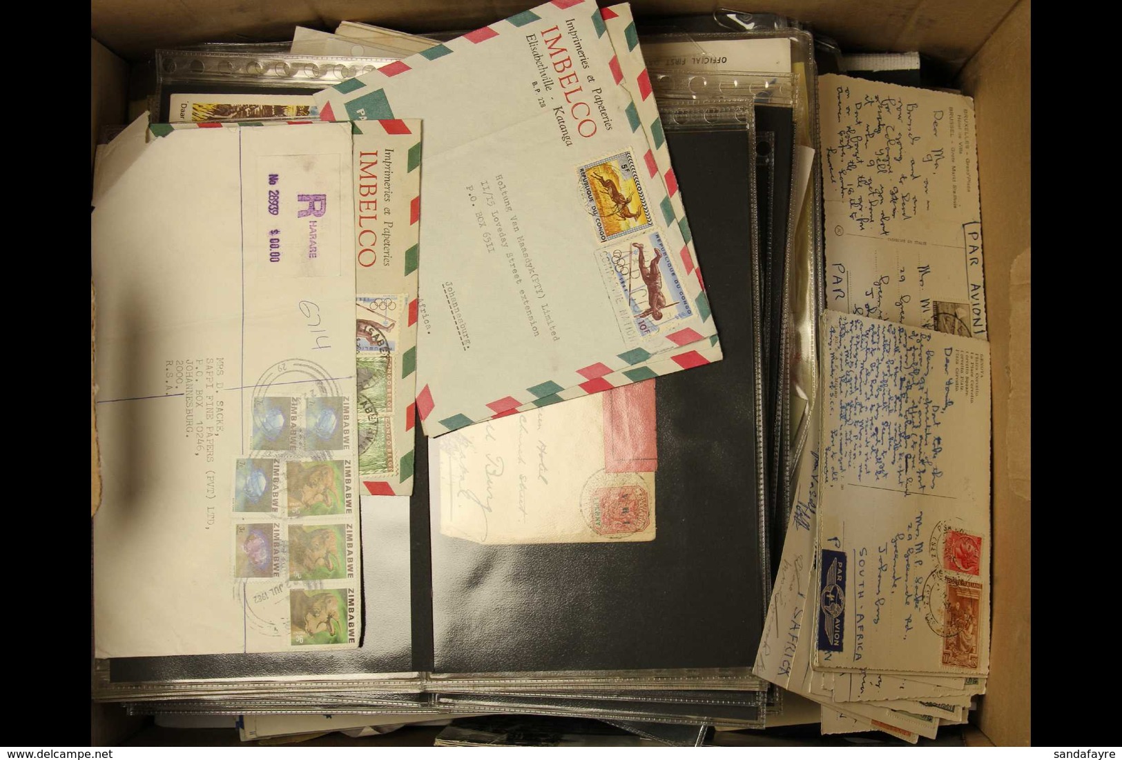 WORLD STAMPS & COVERS IN A CARTON. Stock Book, Stock Pages, Stamps Sorted By Country Into Envelopes, Loose Album Pages & - Andere & Zonder Classificatie